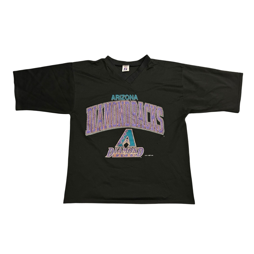 Logo 7 Arizona Diamondbacks Jersey Mens Medium Black Excellent Vintage Mesh MLB